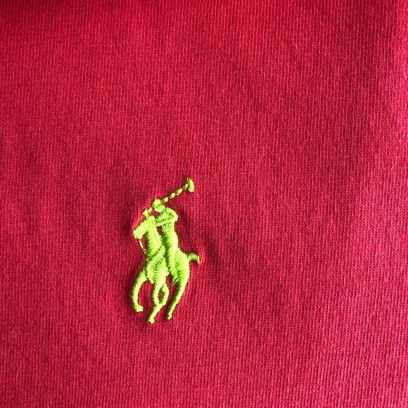 Polo Yellow Logo Orange V-Neck T-Shirt - Picture 1 of 4